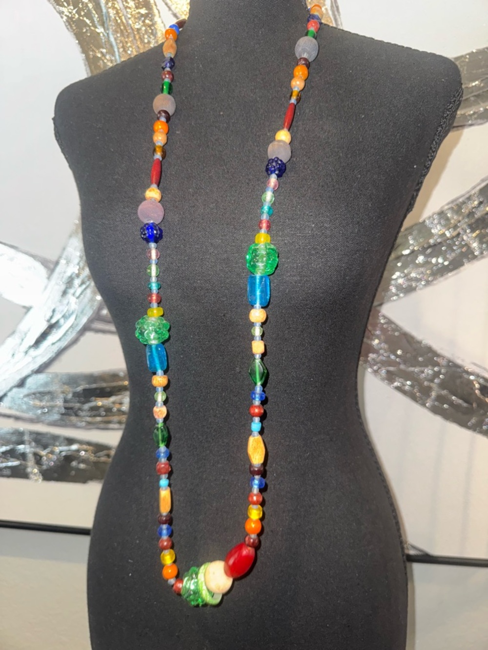 Colorful Multicolor Beaded Necklace - Artisan Women’s Jewelry - Picture 2 of 2